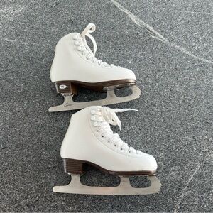 White Figure Skates with Brown Soles